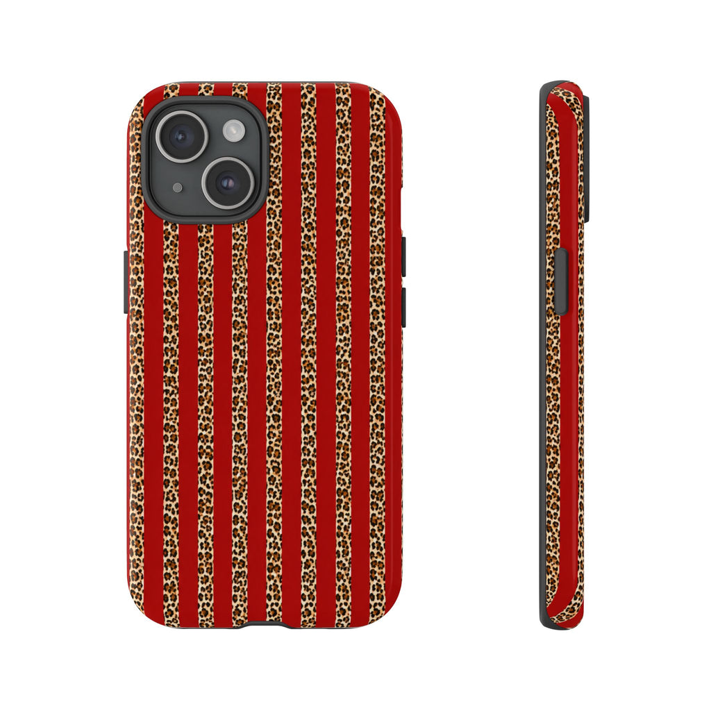 Leopard Stripe Red Case