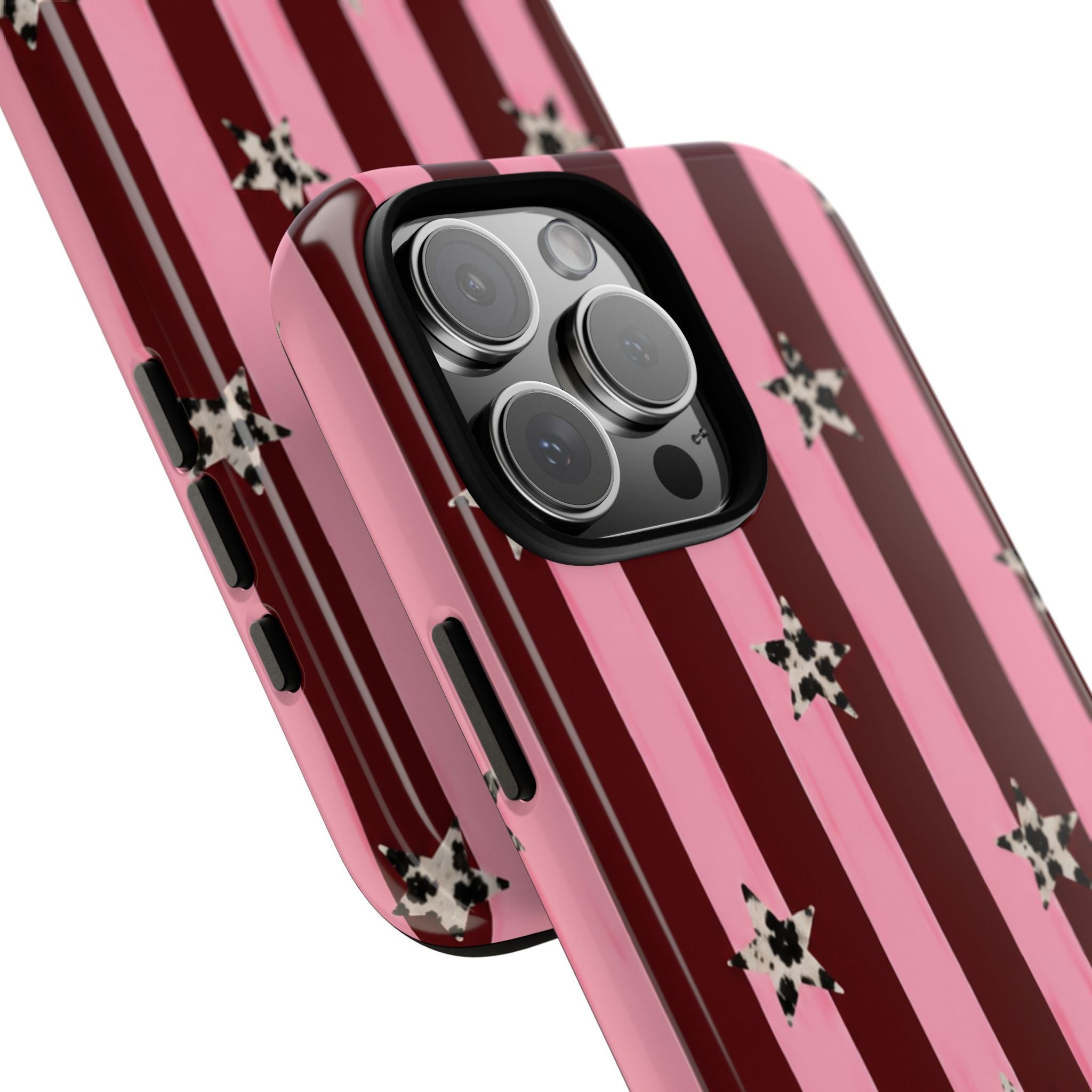 Pink & Burgundy Striped Case