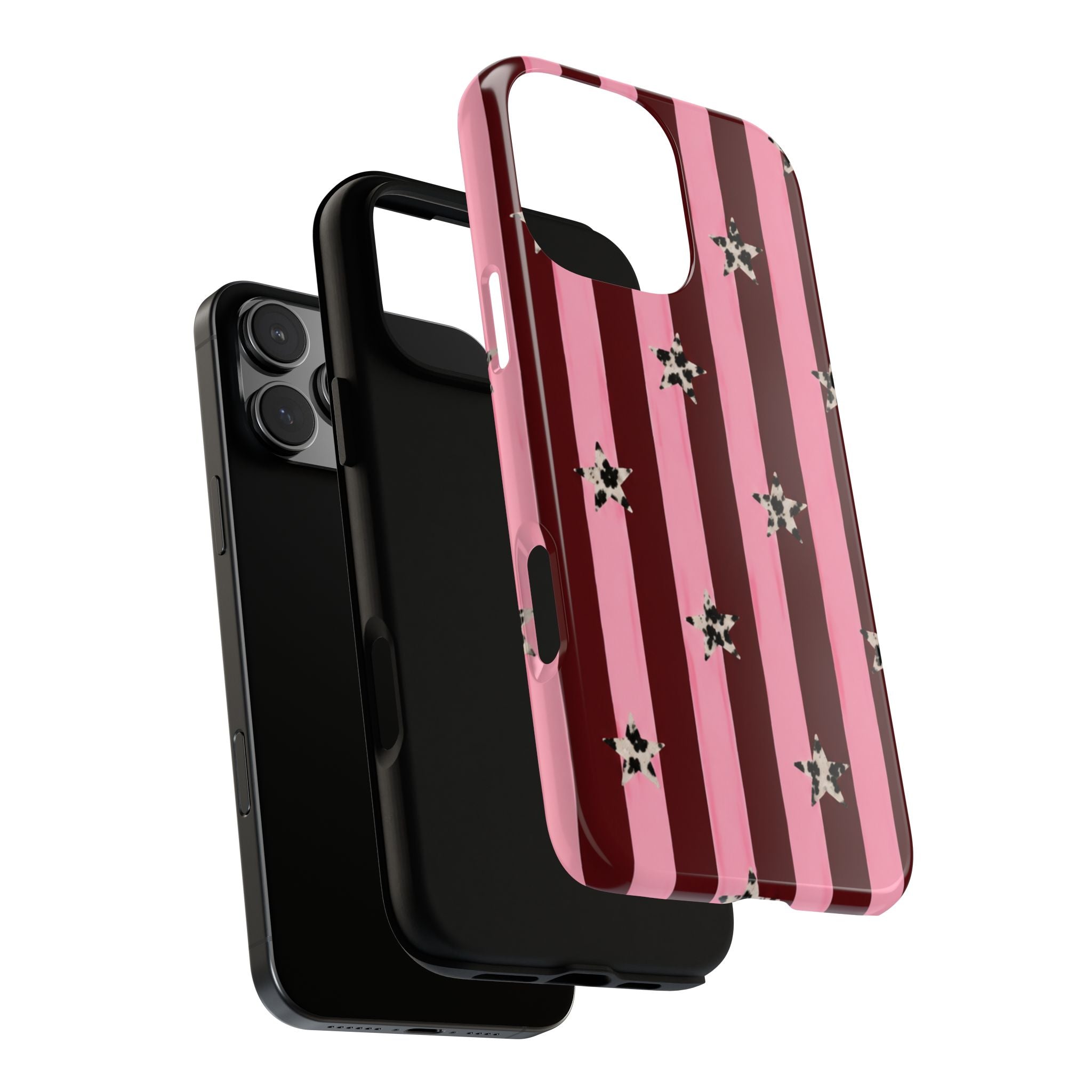 Pink & Burgundy Striped Case