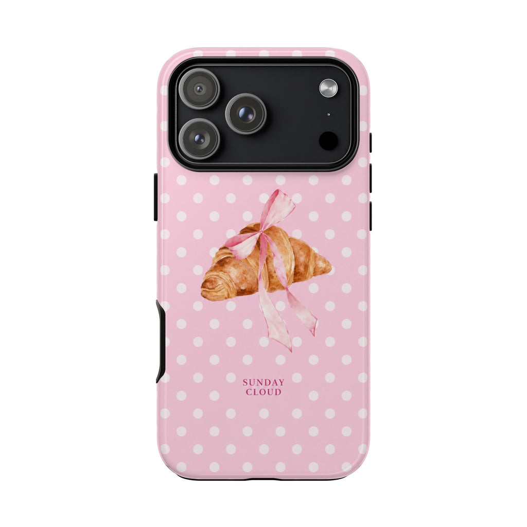 Pink Polka Dot Croissant