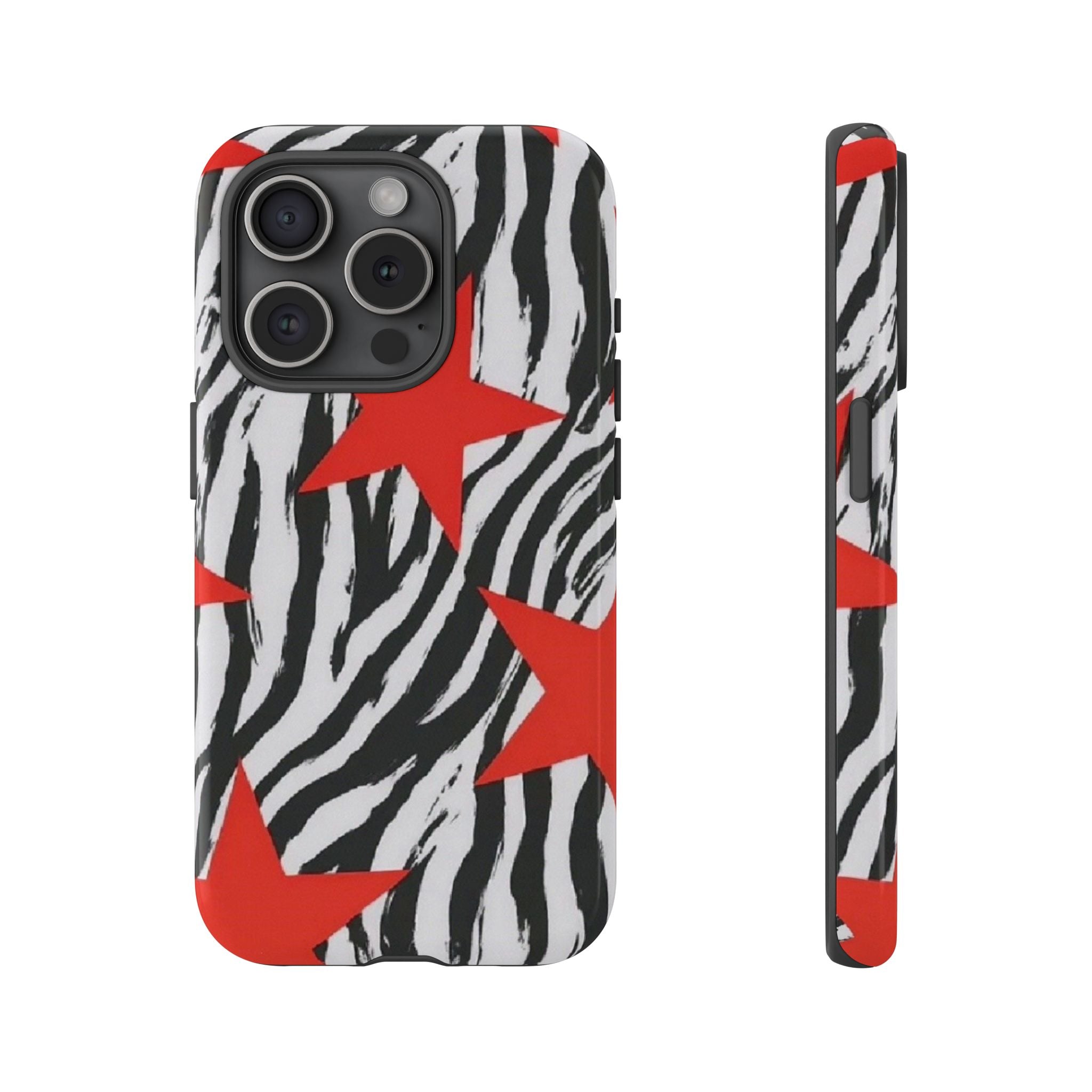 Zebra Print with Red Stars Case