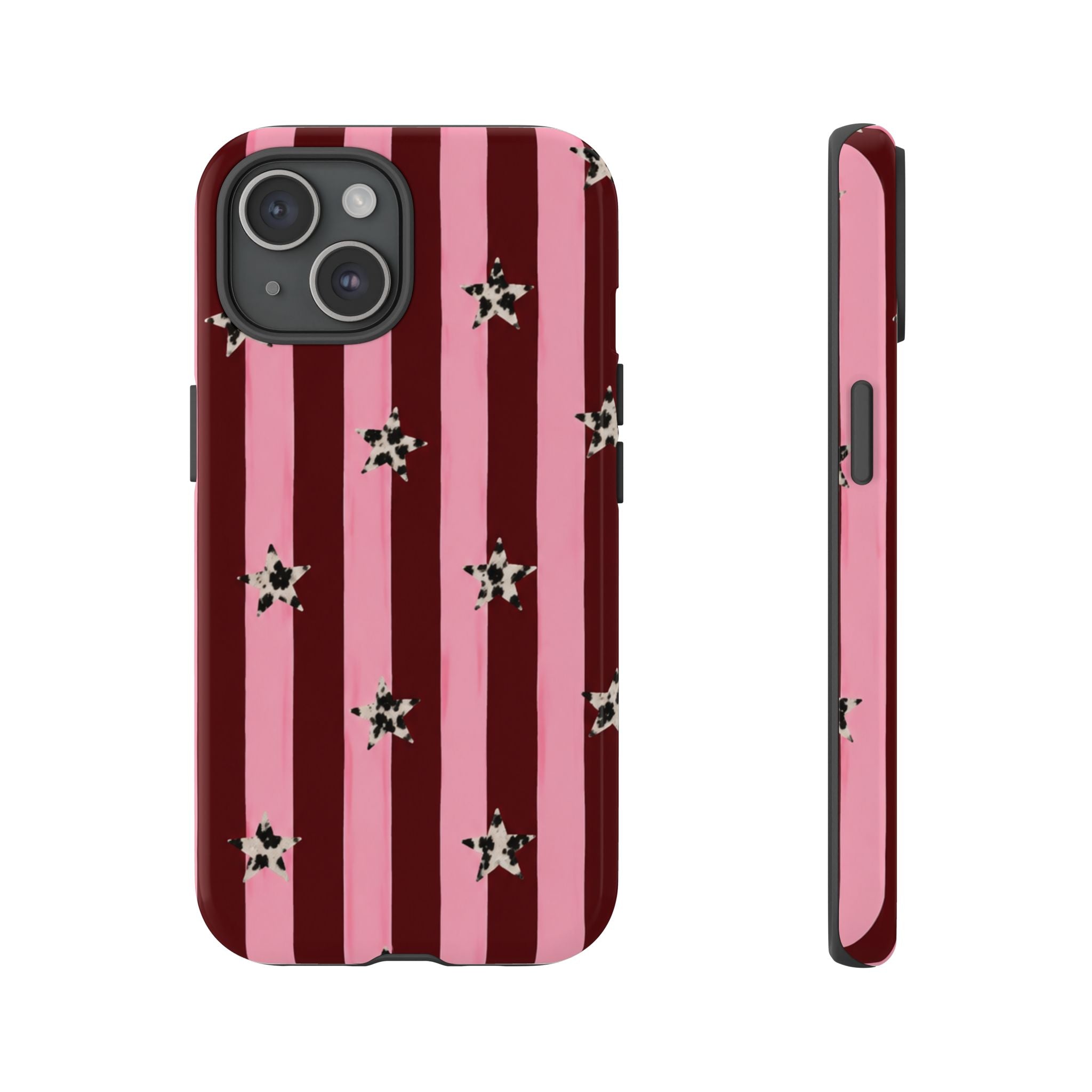 Pink & Burgundy Striped Case