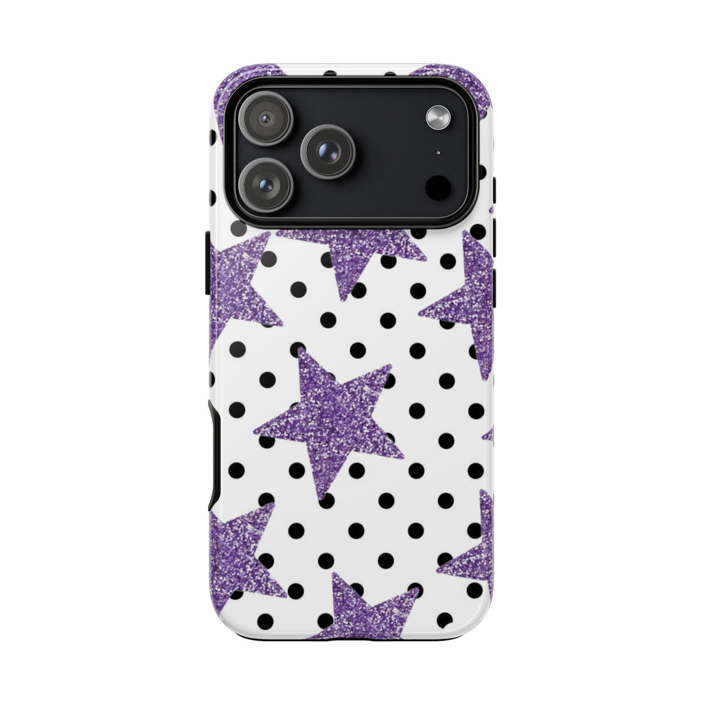 Purple Glitter Stars Case