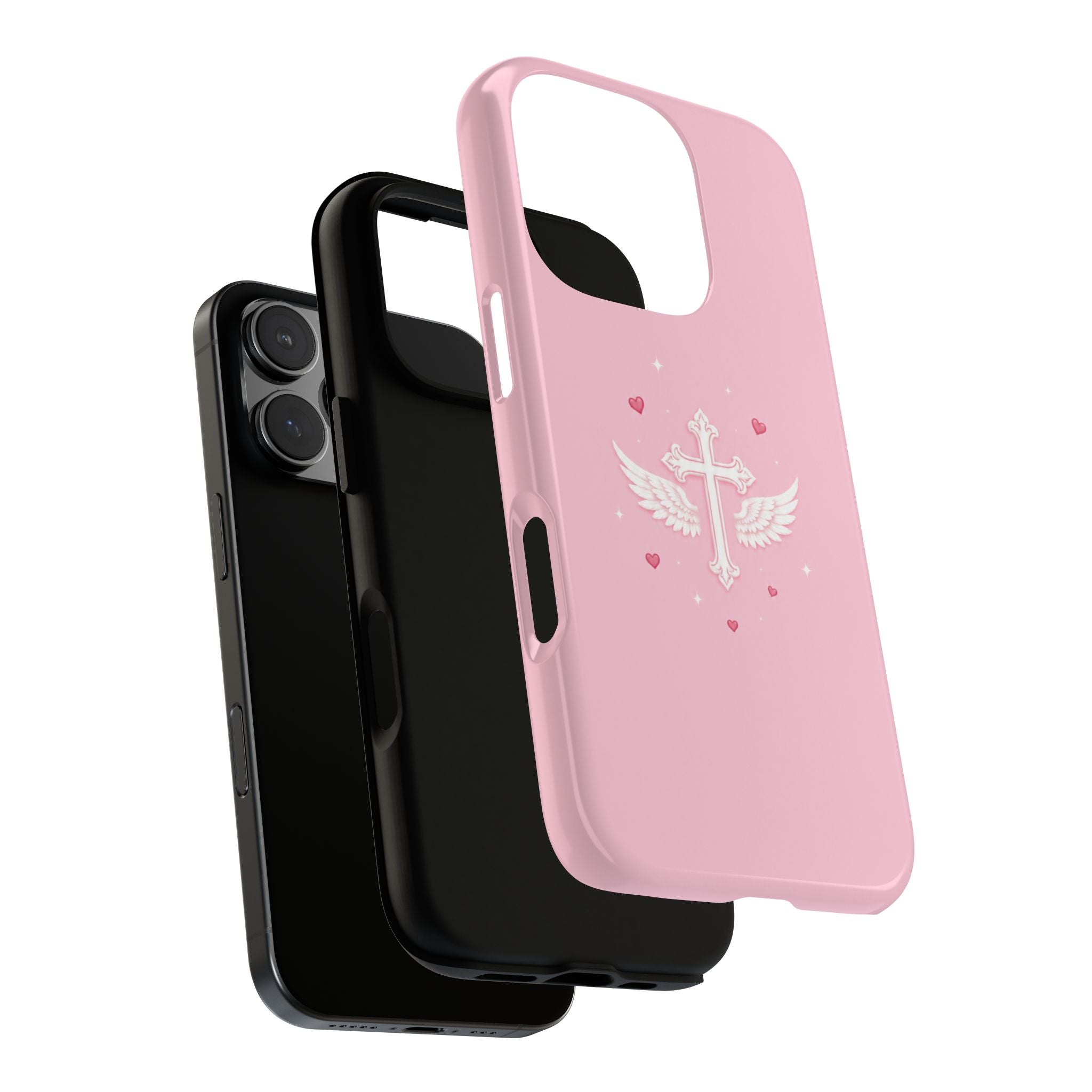 Pink Angel Wing Cross Case