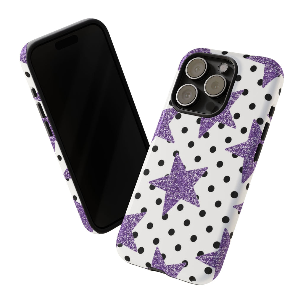 Purple Glitter Stars Case