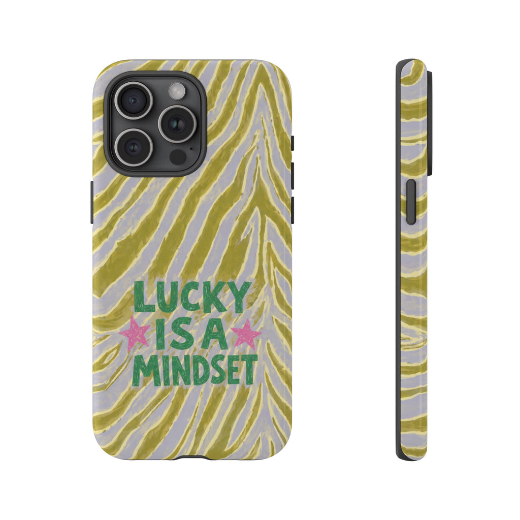 Lucky Is a Mindset Green Zebra Case