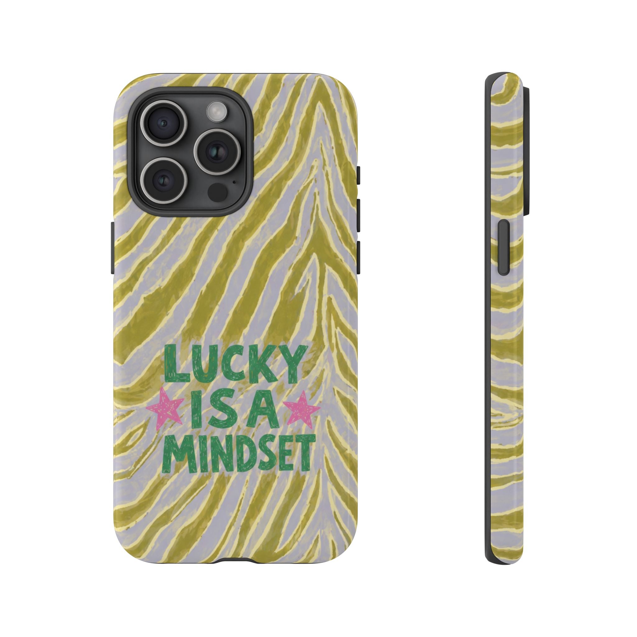 Lucky Is a Mindset Green Zebra Case