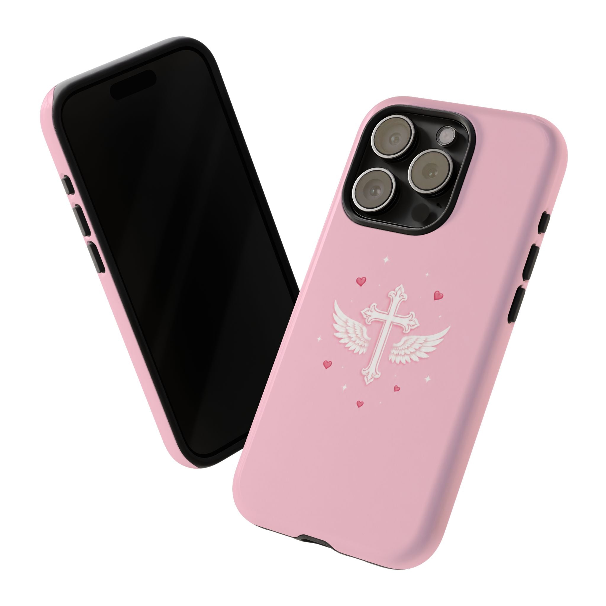 Pink Angel Wing Cross Case