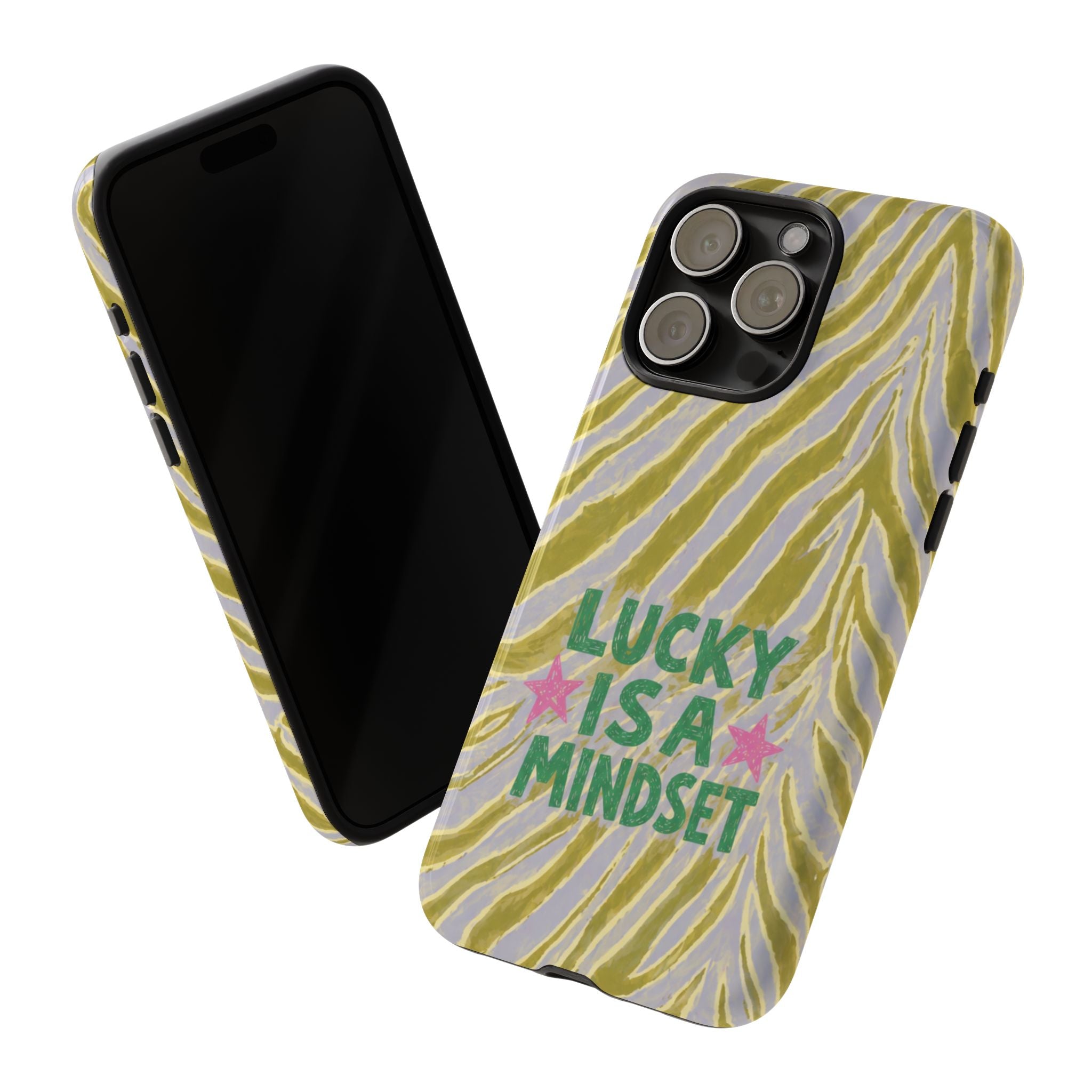 Lucky Is a Mindset Green Zebra Case