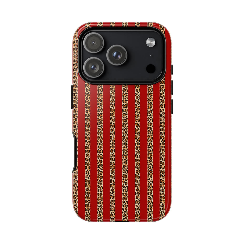 Leopard Stripe Red Case