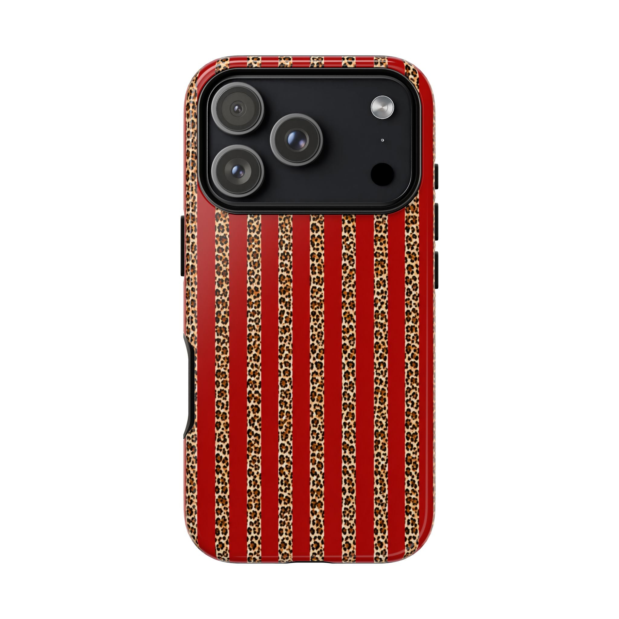 Leopard Stripe Red Case