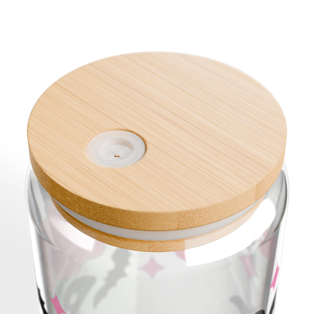 Pink Ghost Boo Sipper Glass | 16oz Halloween Bat Floral Clear Tumbler