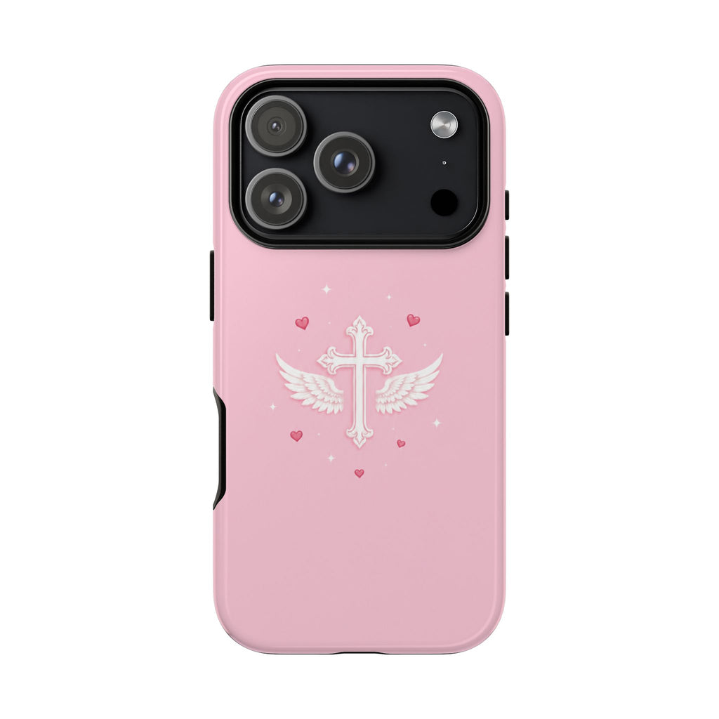 Pink Angel Wing Cross Case