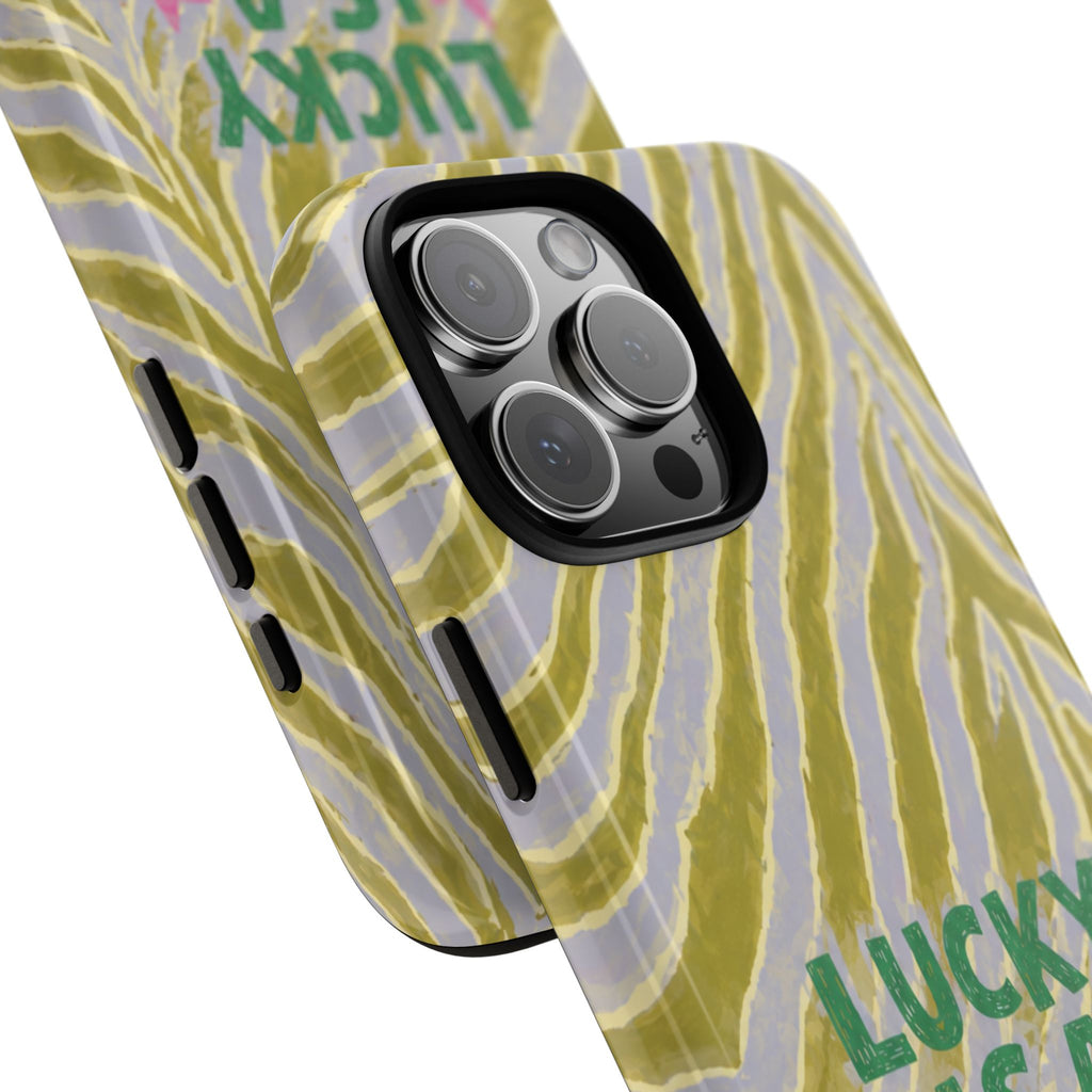 Lucky Is a Mindset Green Zebra Case