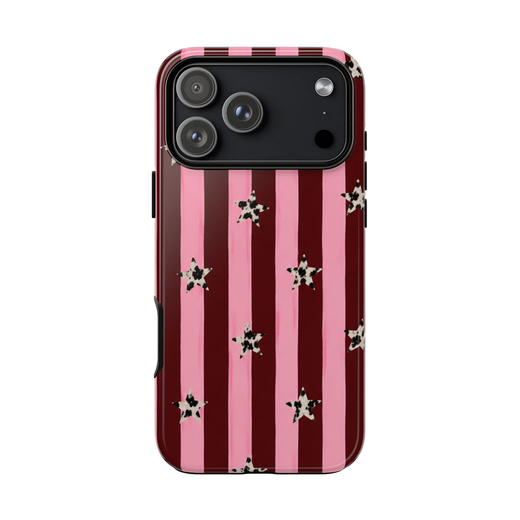 Pink & Burgundy Striped Case