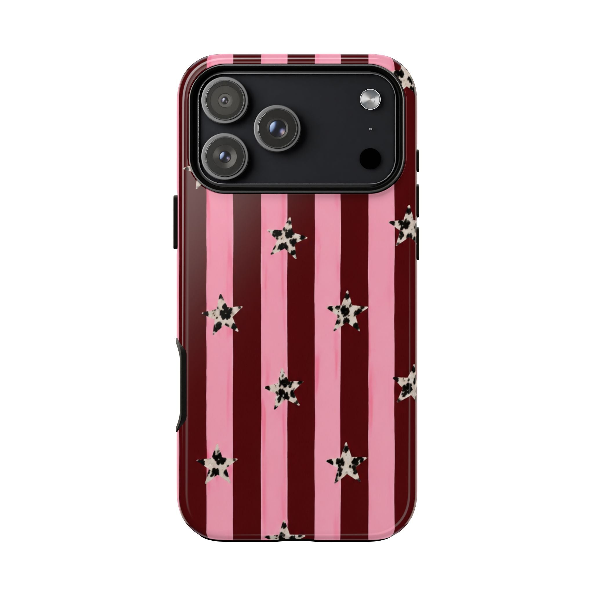 Pink & Burgundy Striped Case