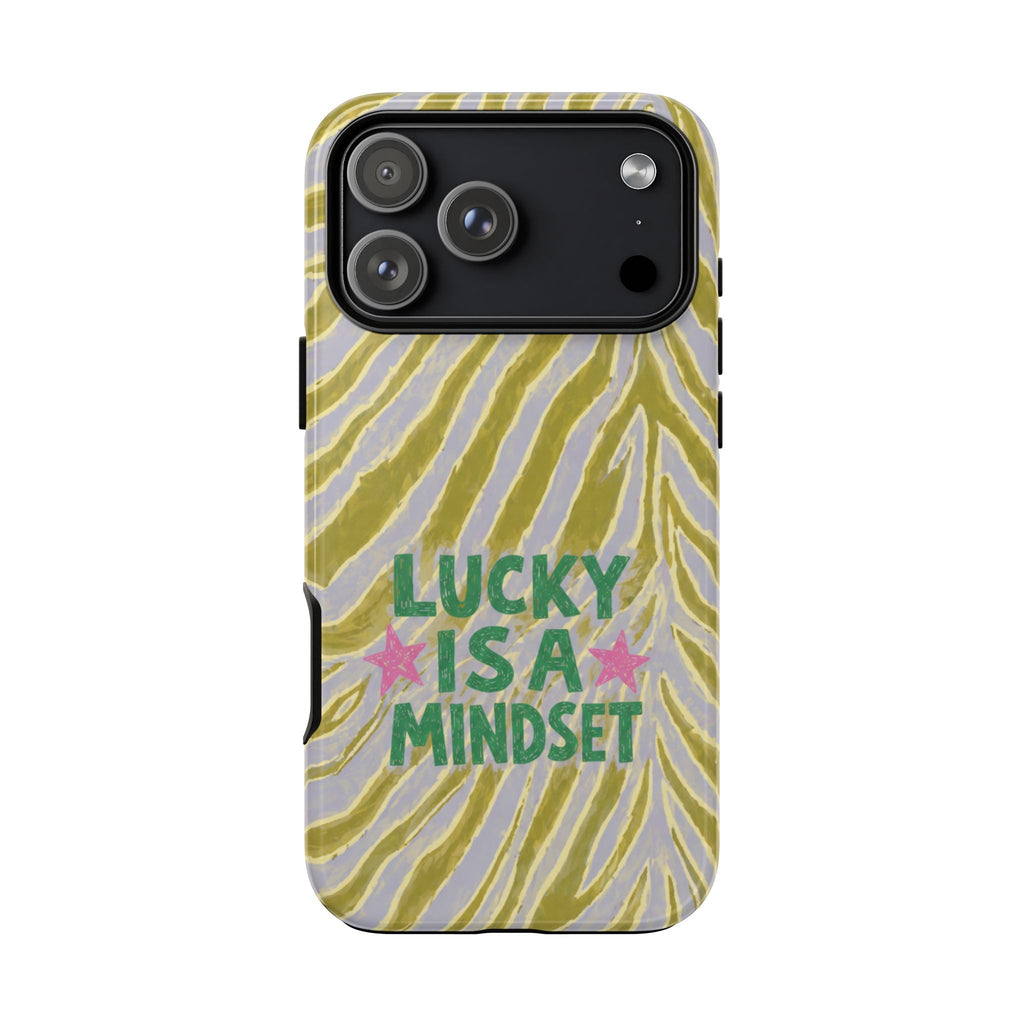Lucky Is a Mindset Green Zebra Case