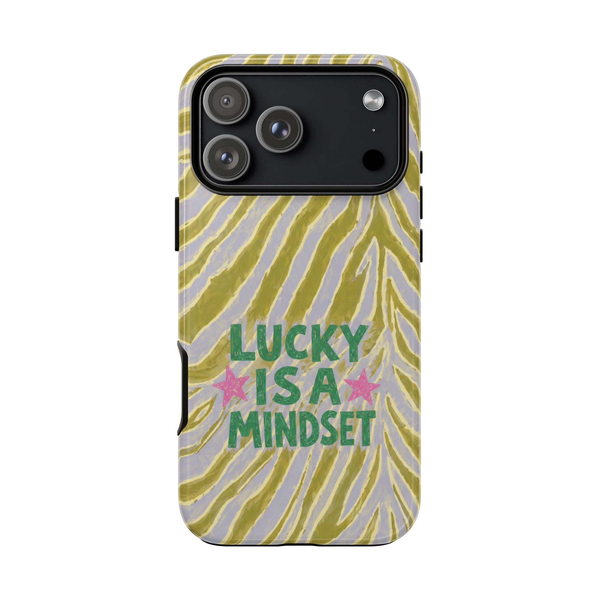 Lucky Is a Mindset Green Zebra Case