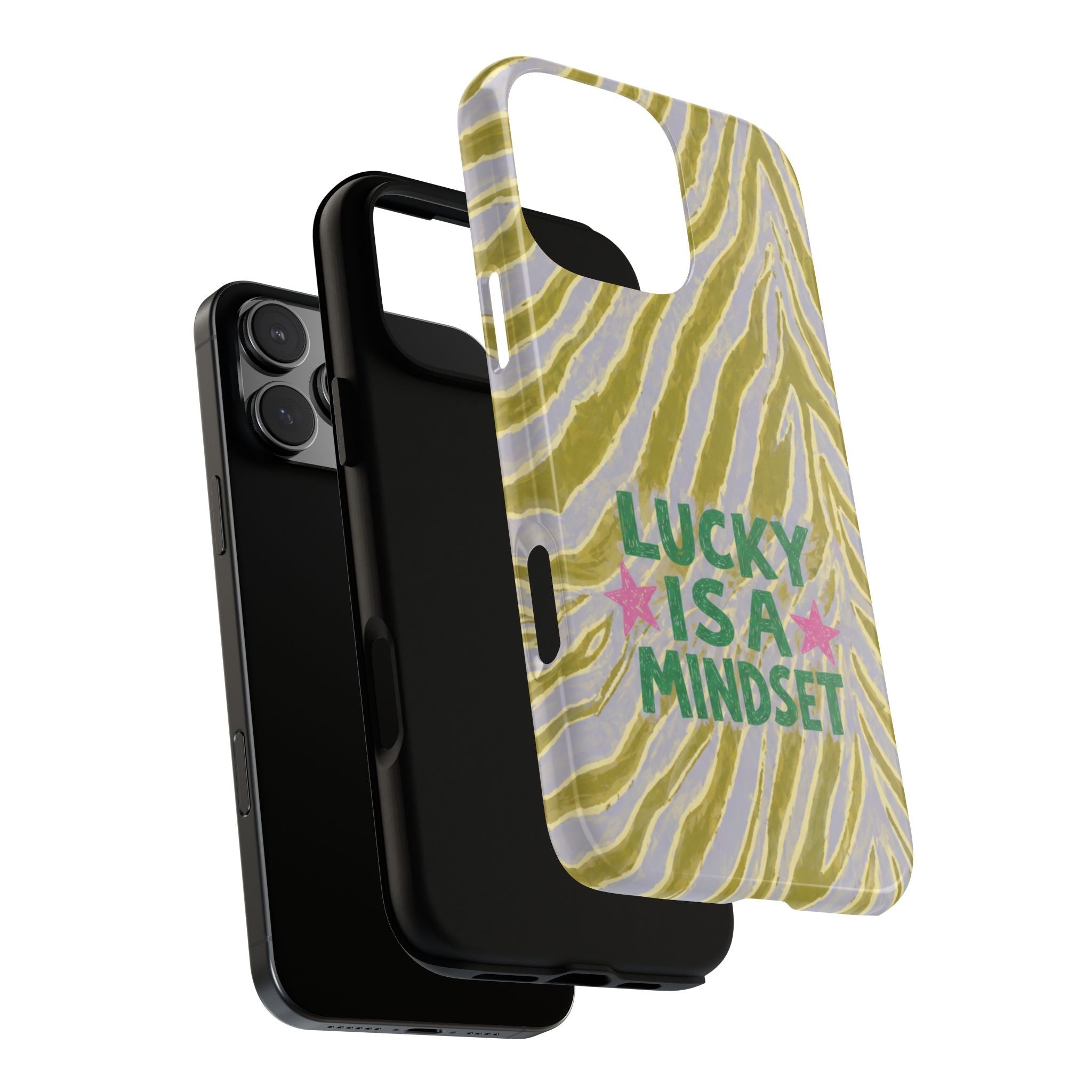 Lucky Is a Mindset Green Zebra Case