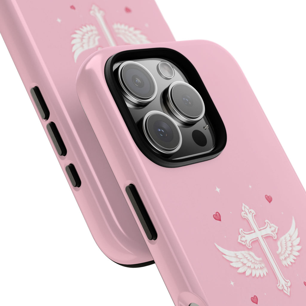 Pink Angel Wing Cross Case